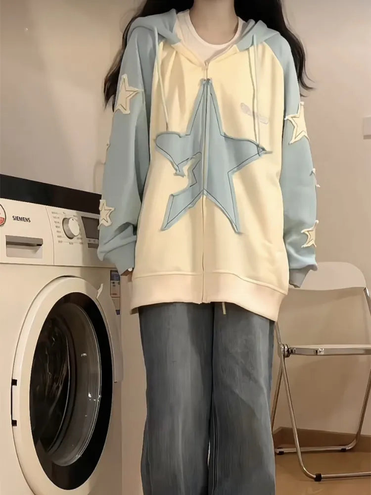 Star Graphic Zip Up Hoodie