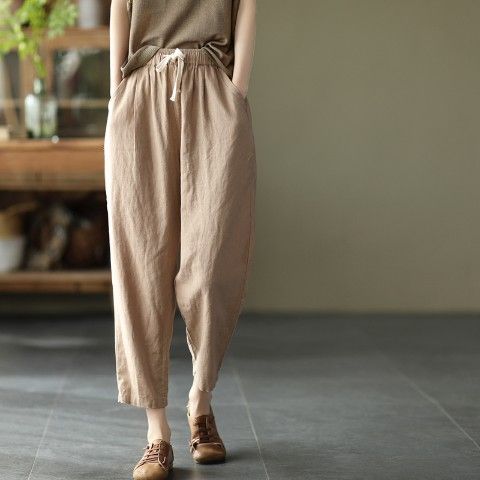 Summer Cotton Linen Women Pant