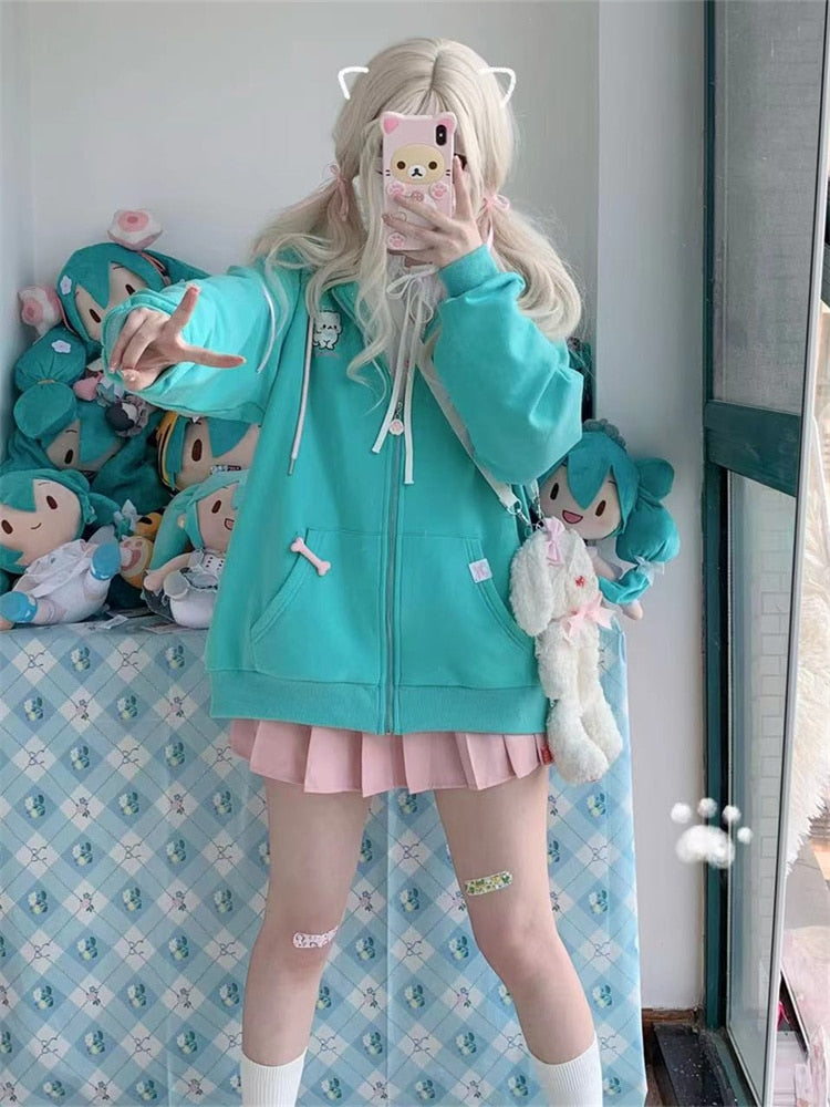 Cat Ear Cute Hooded Oversized Jacket