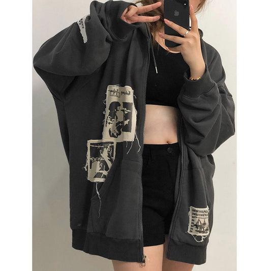 Aesthetic Vintage Zipper Jacket