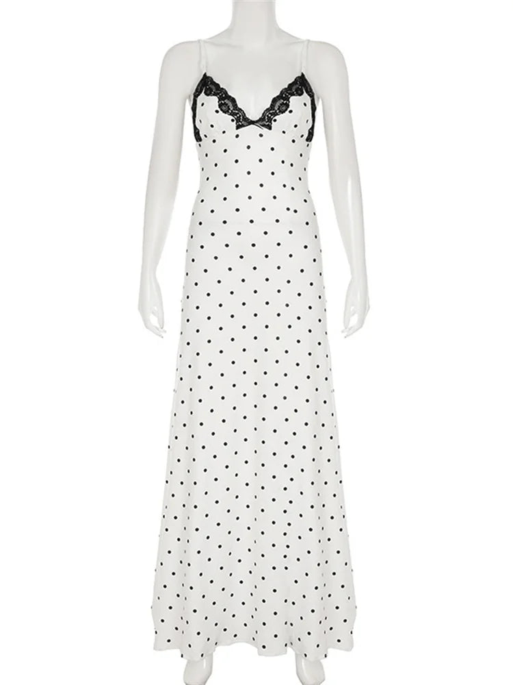 Lace V-Neck Backless Slim Fit Spaghetti Strap Dress