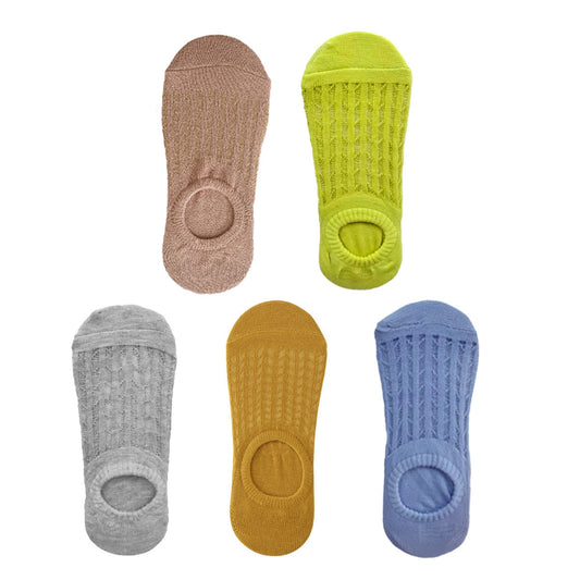 5 Pair Silicone Ankle Low Cotton