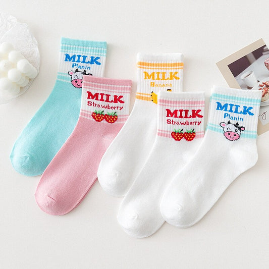5 Pair Cartoon Feeling Boat Ankle Short Socks