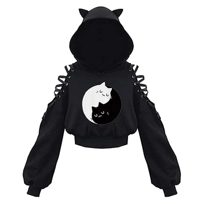 Cat Ears Hoodie Gothic