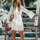 V-neck Lace Beach Dress