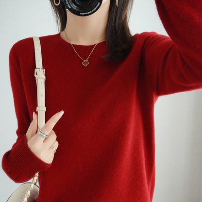 Pure Wool Cashmere O-neck Sweater