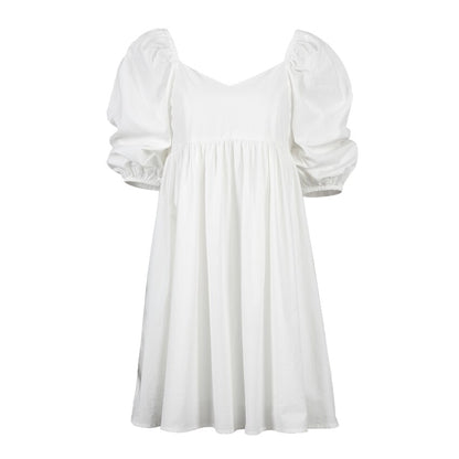 A-line White Women Dress