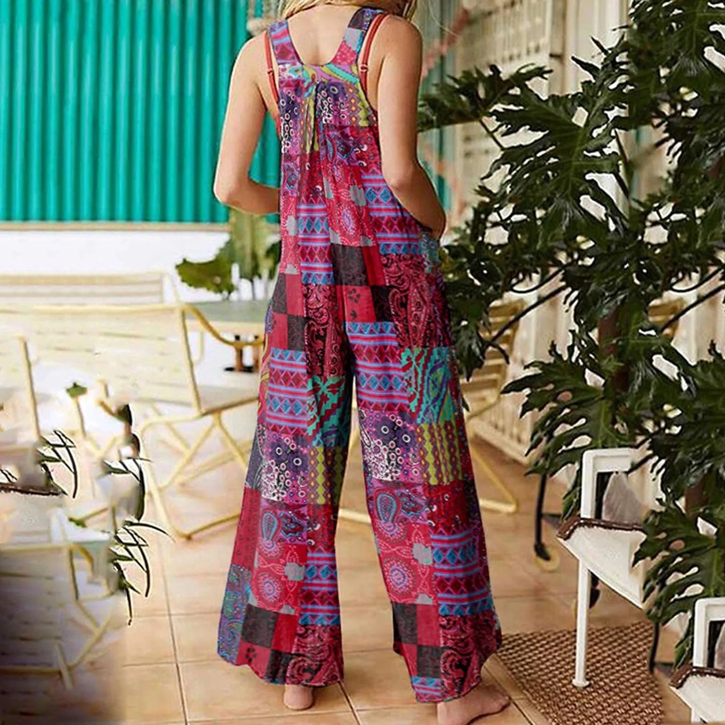 Multicolor Square Neck Rompers