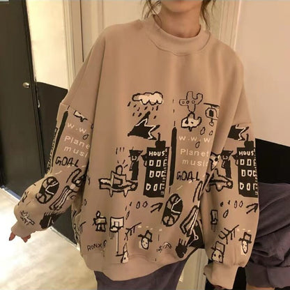 Loose O Neck Oversized Sweatshirt