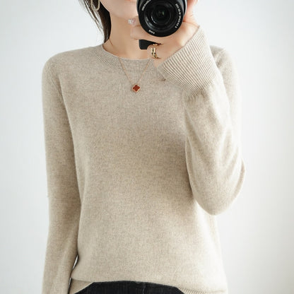 Pure Wool Cashmere O-neck Sweater