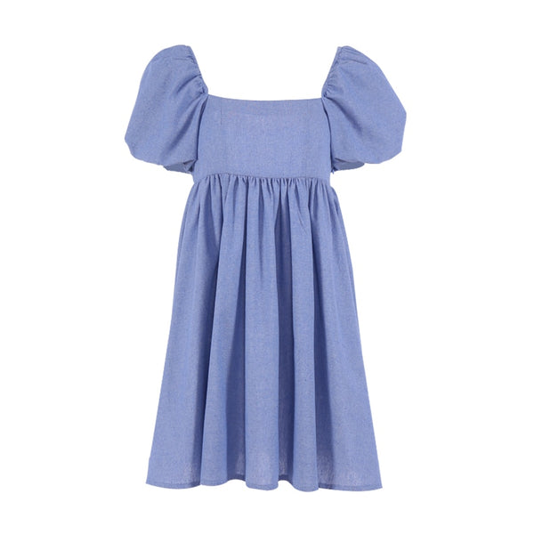 Square Collar Cotton Linen Women Dresses – BooyoShop