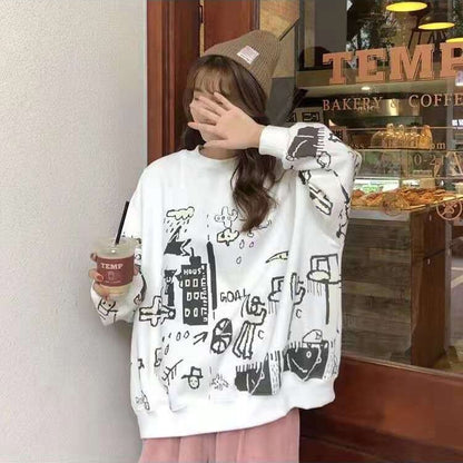 Loose O Neck Oversized Sweatshirt