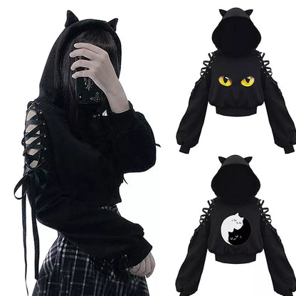 Cat Ears Hoodie Gothic