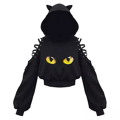 Cat Ears Hoodie Gothic