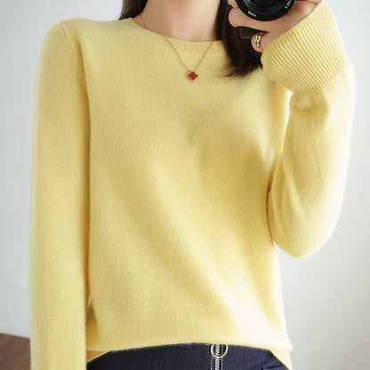 Pure Wool Cashmere O-neck Sweater