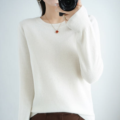 Pure Wool Cashmere O-neck Sweater