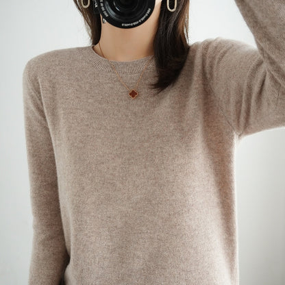 Pure Wool Cashmere O-neck Sweater