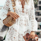 V-neck Lace Beach Dress