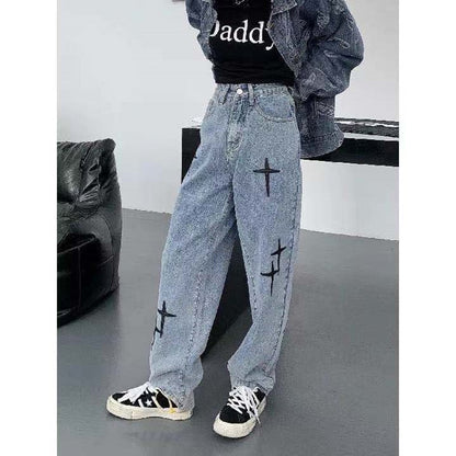 High Waist  Straight Baggy Pants