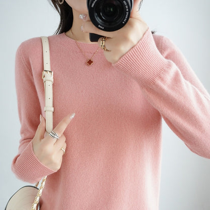 Pure Wool Cashmere O-neck Sweater