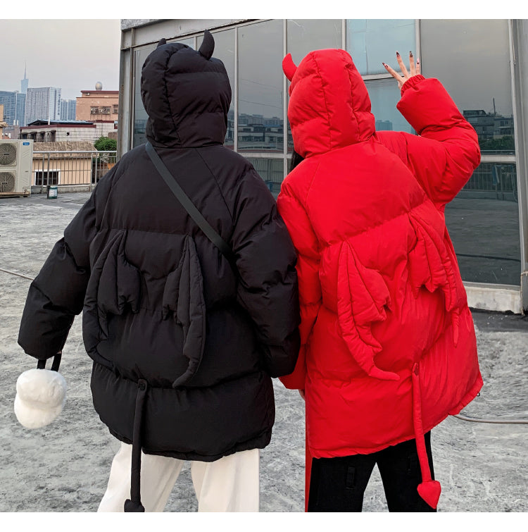 Devil Horns Wing+Tail Hooded Unisex Coats