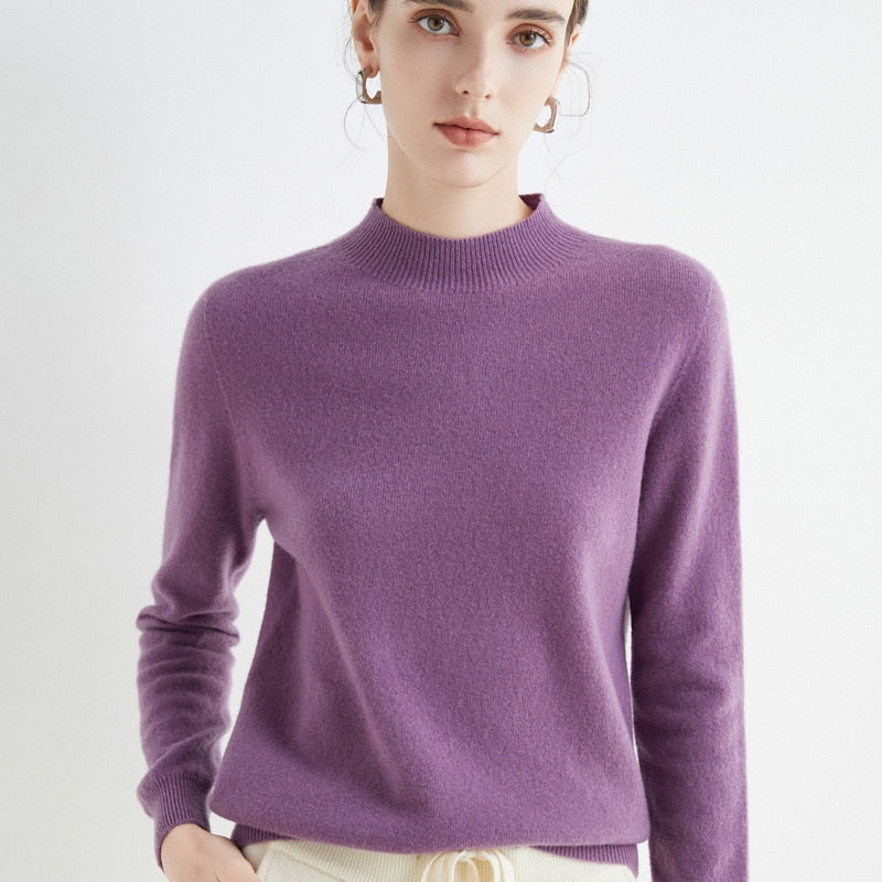 Loose Half Turtleneck Wool Sweater