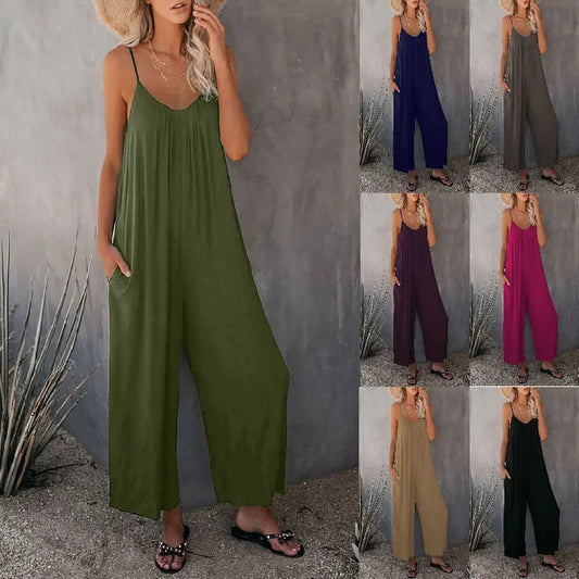 Color Casual Jumpsuit