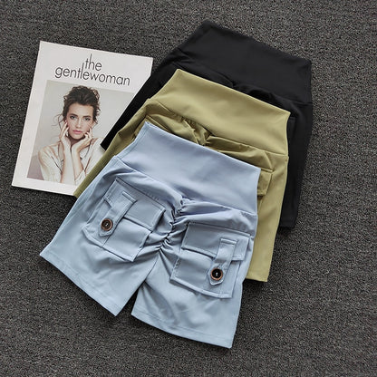 High Waist With Pocket Push-Up Shorts Women