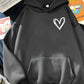 Heart Print Soft Casual Hoodies