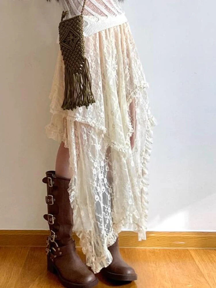 Asymmetrical Lace Skirts