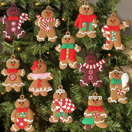Gingerbread Man Ornaments Xmas Tree