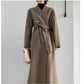 High End Handmade V-Neck X-Long Double-Sided Overcoat Women's