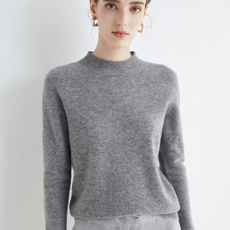 Loose Half Turtleneck Wool Sweater