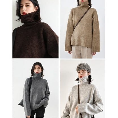 Korean Women's Sweater Loose Turtleneck Sweaters