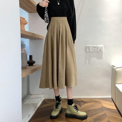 High Waist Pleated Elegant College Style Skirt