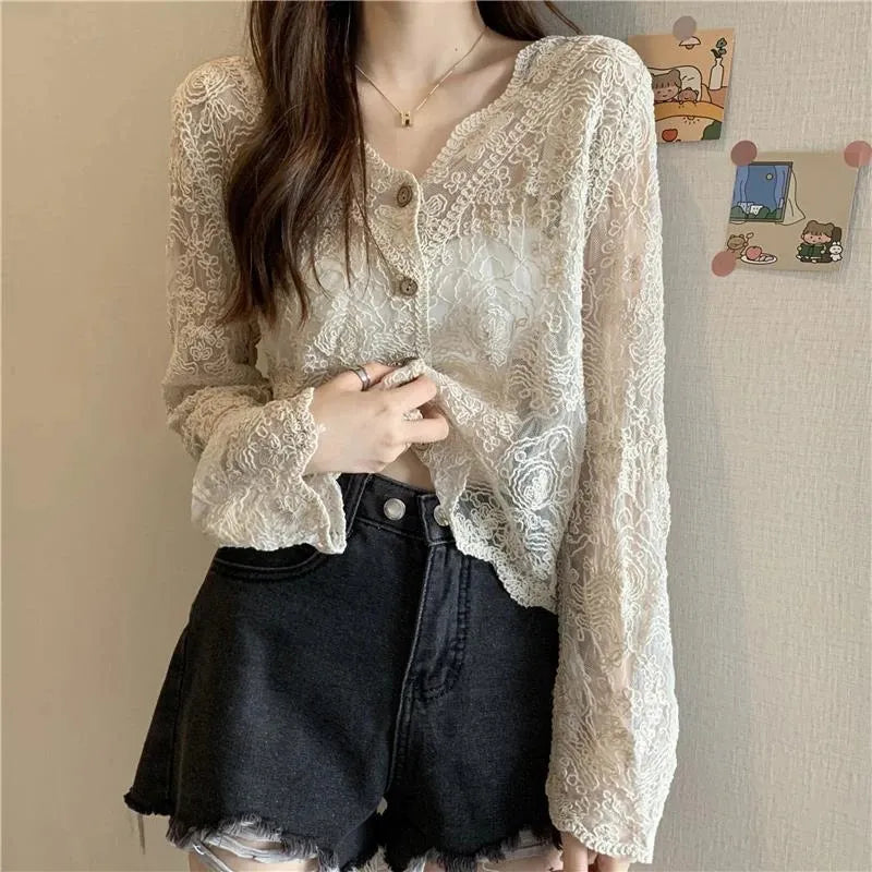 Vintage Lace Sheer Shirt