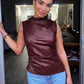 Leather  Asymmetrical Top