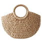 Woven Large Capacity Half Round Handbag