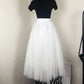 3 Layers Pleated  Midi Tulle Skirt