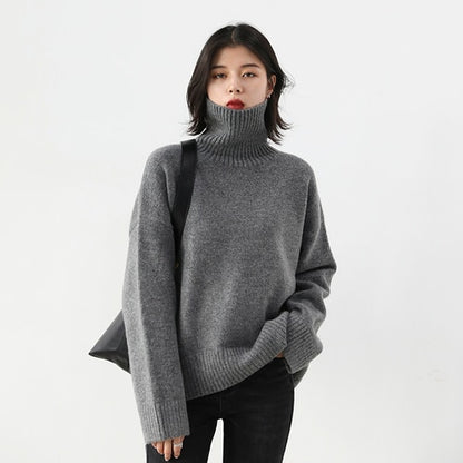 Korean Women's Sweater Loose Turtleneck Sweaters