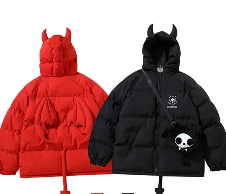 Devil Horns Wing+Tail Hooded Unisex Coats