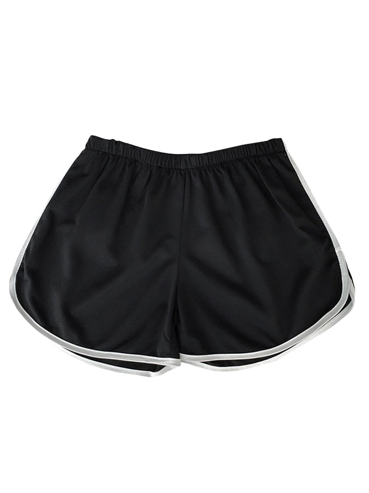 Striped Solid Sports Shorts Women