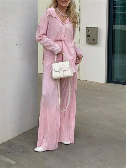 Long Sleeve Loose Shirt&Pants Sets