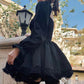 Long Sleeves Puff Sleeve High Waist Vintage Bandage Lace Gothic Clothes