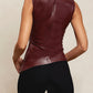 Leather  Asymmetrical Top