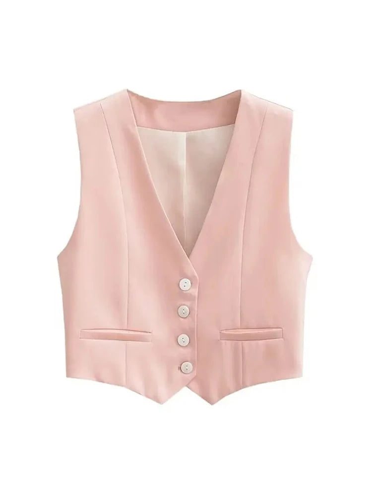 V Neck Sleeveless  Vest