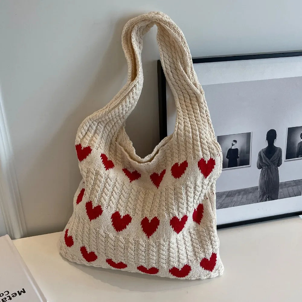 Large Capacity Knitted Shoulder Bag