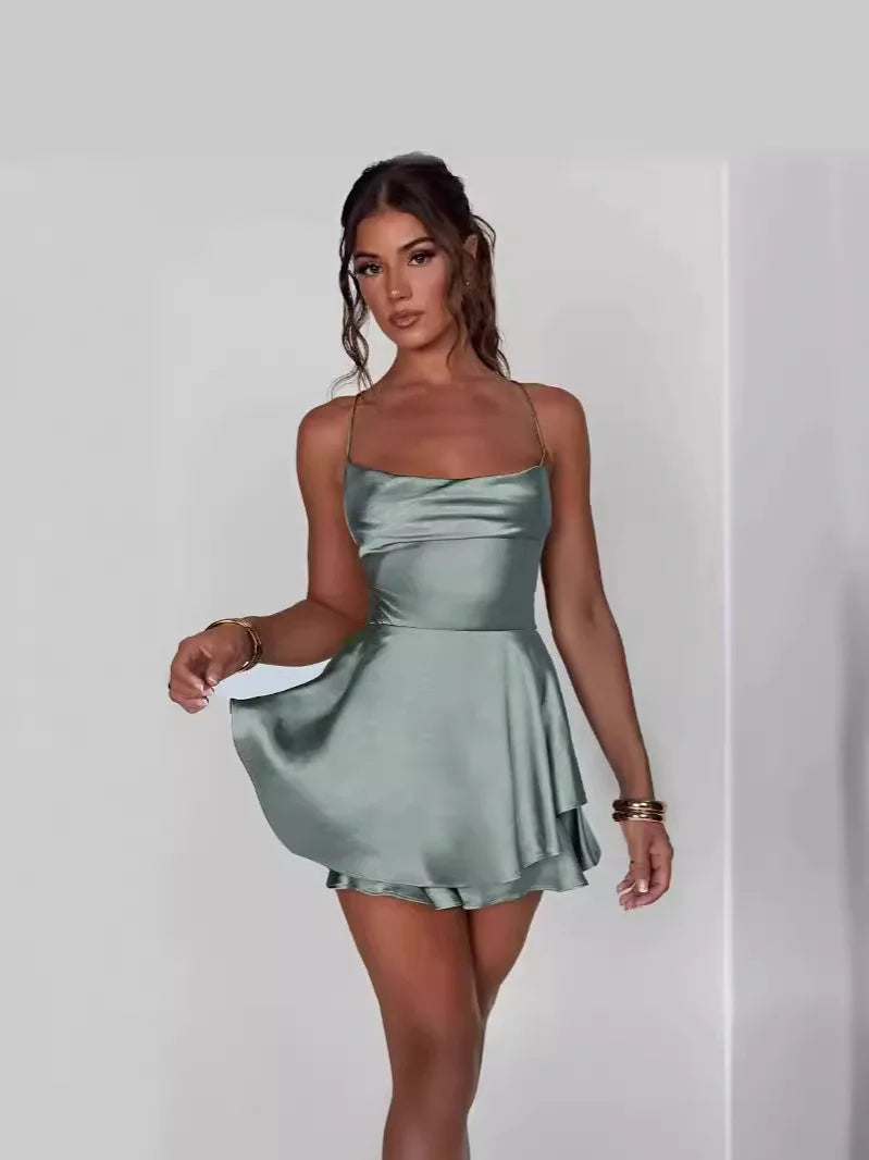 Solid Color Short  Dress