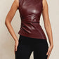 Leather  Asymmetrical Top