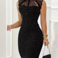 Glitter Contrast Lace Party Dress